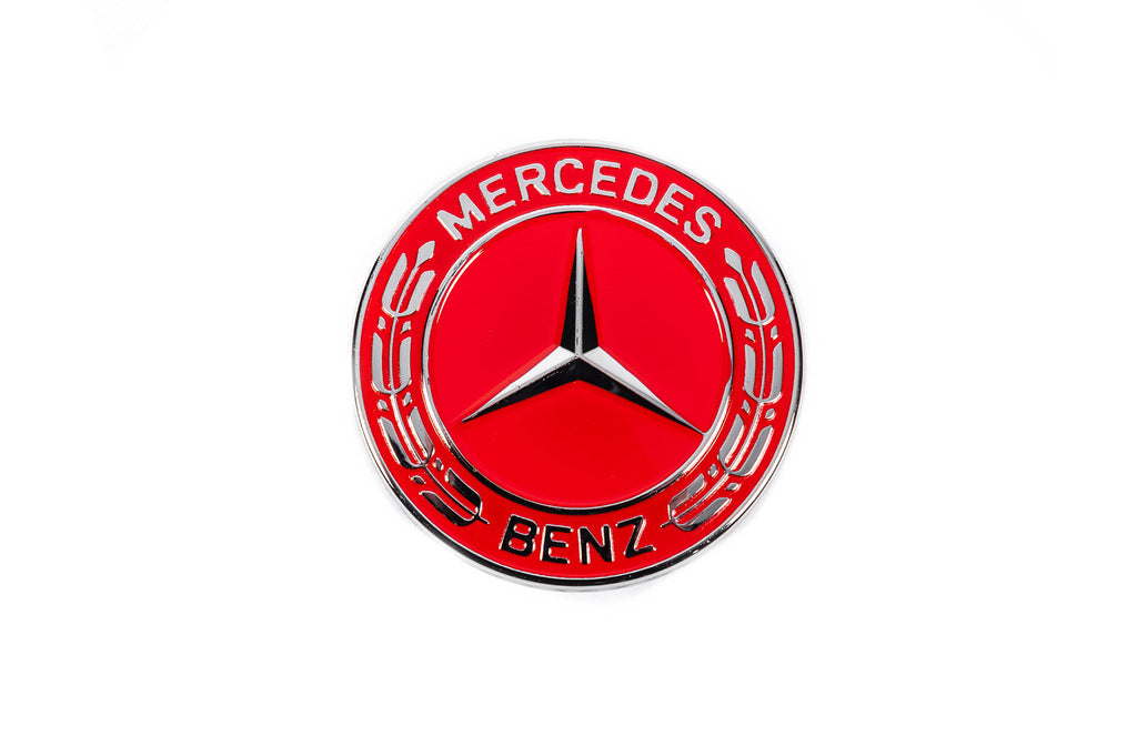 Hood emblem delete cap for Mercedes (red, 57mm) for Mercedes - image 1