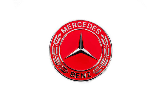 Plug instead of emblem on Mercedes hood (red, 57mm) for Mercedes - Reelken Auto