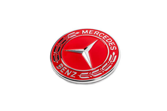 Plug instead of emblem on Mercedes hood (red, 57mm) for Mercedes - Reelken Auto