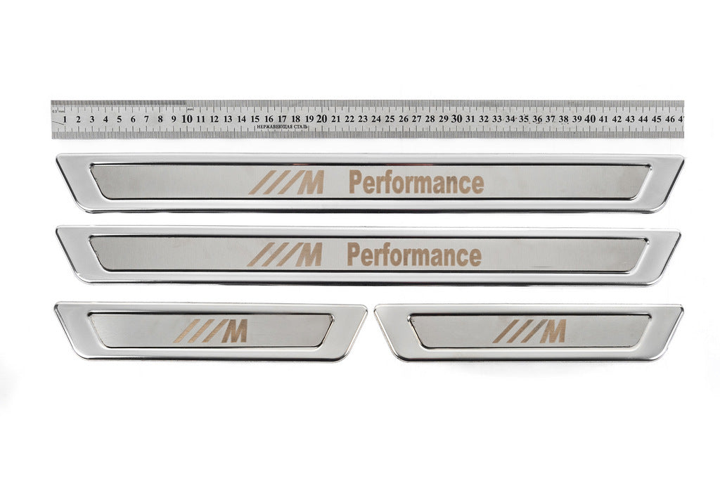 Universal BMW M Performance V-1 door sill plates (4 pcs., stainless steel) for BMW - image 2