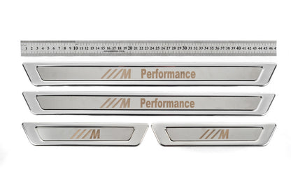 Universal BMW M Performance V-1 door sill plates (4 pcs., stainless steel) for BMW - image 2