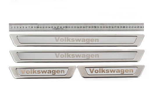 Universal Door Sill Protectors Volkswagen V-1 (4 pcs, Stainless Steel) for Volkswagen - image 1