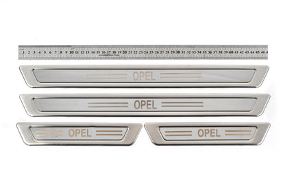 Universal door sill plates Opel V-1 (4 pcs., stainless steel) for Opel - image 1