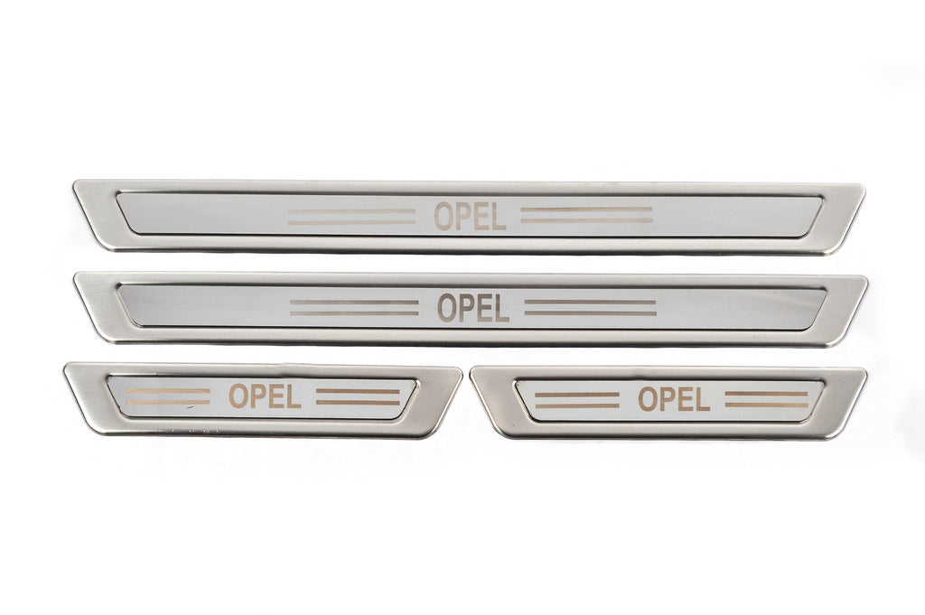 Universal door sill plates Opel V-1 (4 pcs., stainless steel) for Opel - image 2