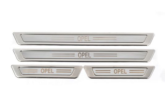 Universal door sill plates Opel V-1 (4 pcs., stainless steel) for Opel - image 2
