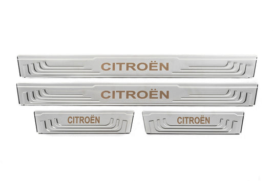 Universal door sill protectors Citroen V-2 (4 pcs, stainless steel) for Citroen - image 2