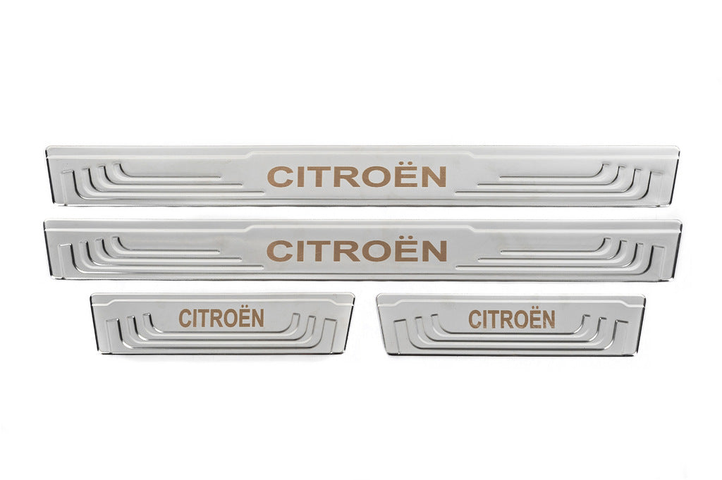 Universal door sill protectors Citroen V-2 (4 pcs, stainless steel) for Citroen - image 2