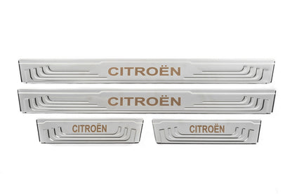 Universal door sill protectors Citroen V-2 (4 pcs, stainless steel) for Citroen - image 2