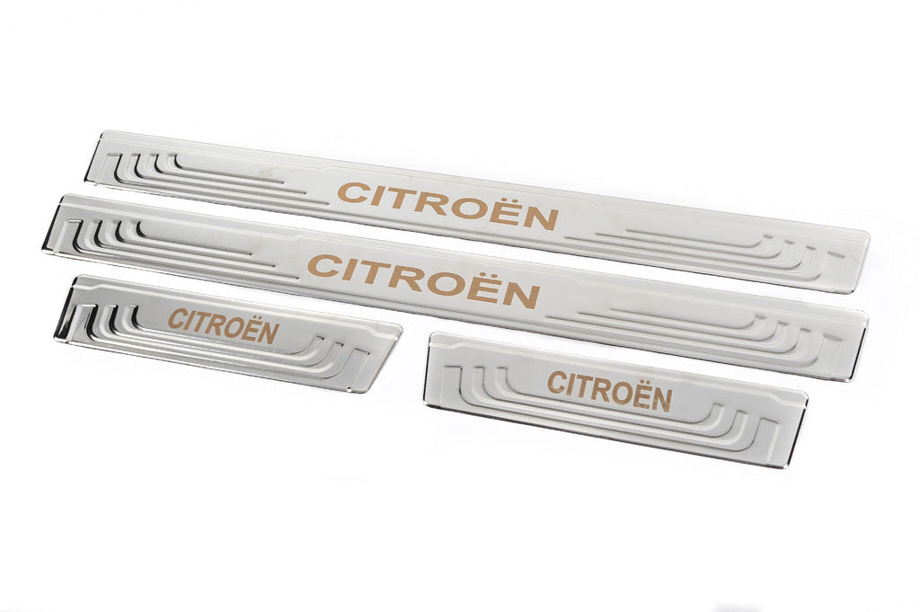 Universal door sill plates Citroen V-2 (4 pcs., stainless steel) for Citroen - image 3