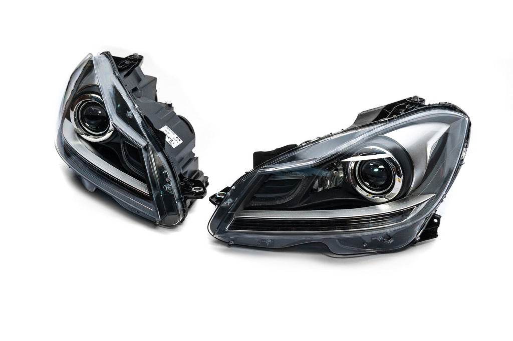 Front LED optics (2011-2015, 2 pcs) for Mercedes C-class W204 2007-2015 - Reelken Auto