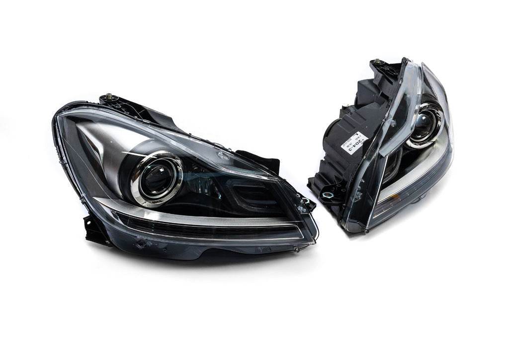Front LED optics (2011-2015, 2 pcs) for Mercedes C-class W204 2007-2015 - Reelken Auto