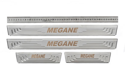 Door Sill Protectors V-2 (4 pcs, Stainless Steel) for Renault Megane I 1996-2004 - image 1
