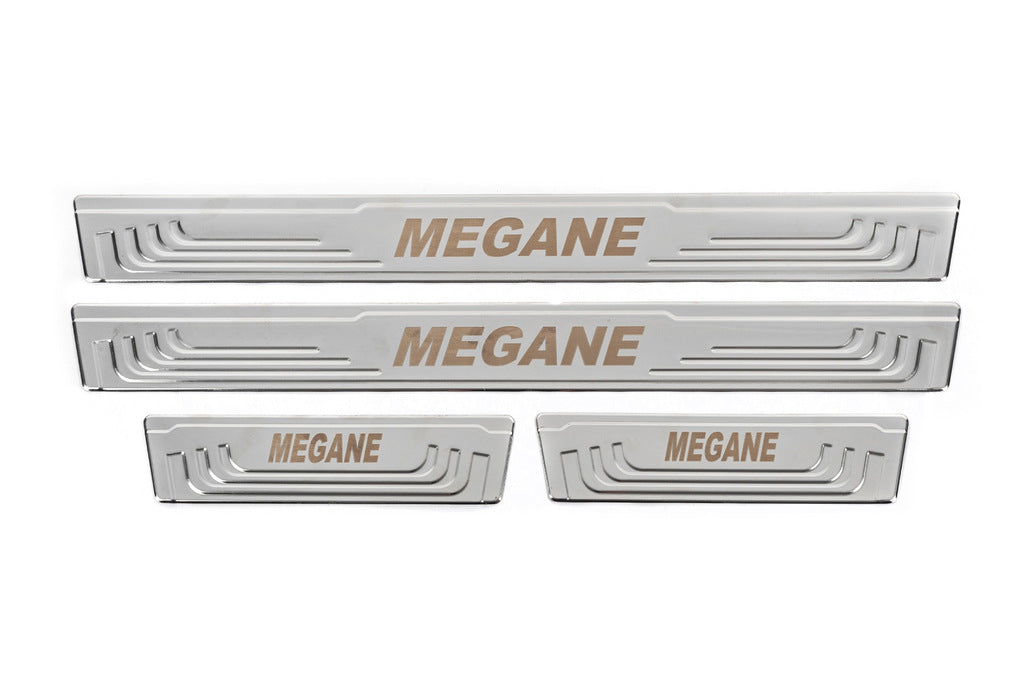 Door Sill Protectors V-2 (4 pcs, Stainless Steel) for Renault Megane I 1996-2004 - image 2