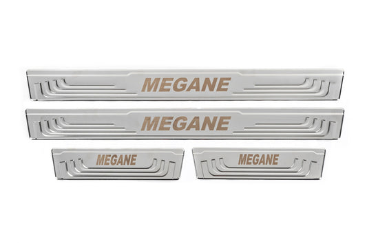 Door Sill Protectors V-2 (4 pcs, Stainless Steel) for Renault Megane I 1996-2004 - image 2