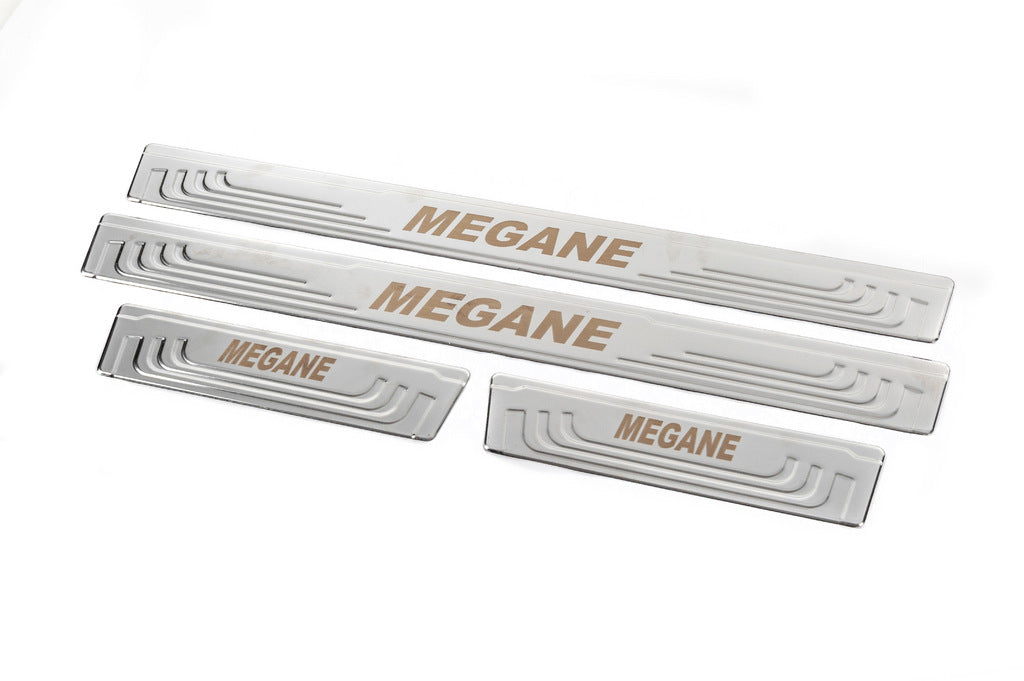 Door Sill Protectors V-2 (4 pcs, Stainless Steel) for Renault Megane I 1996-2004 - image 3