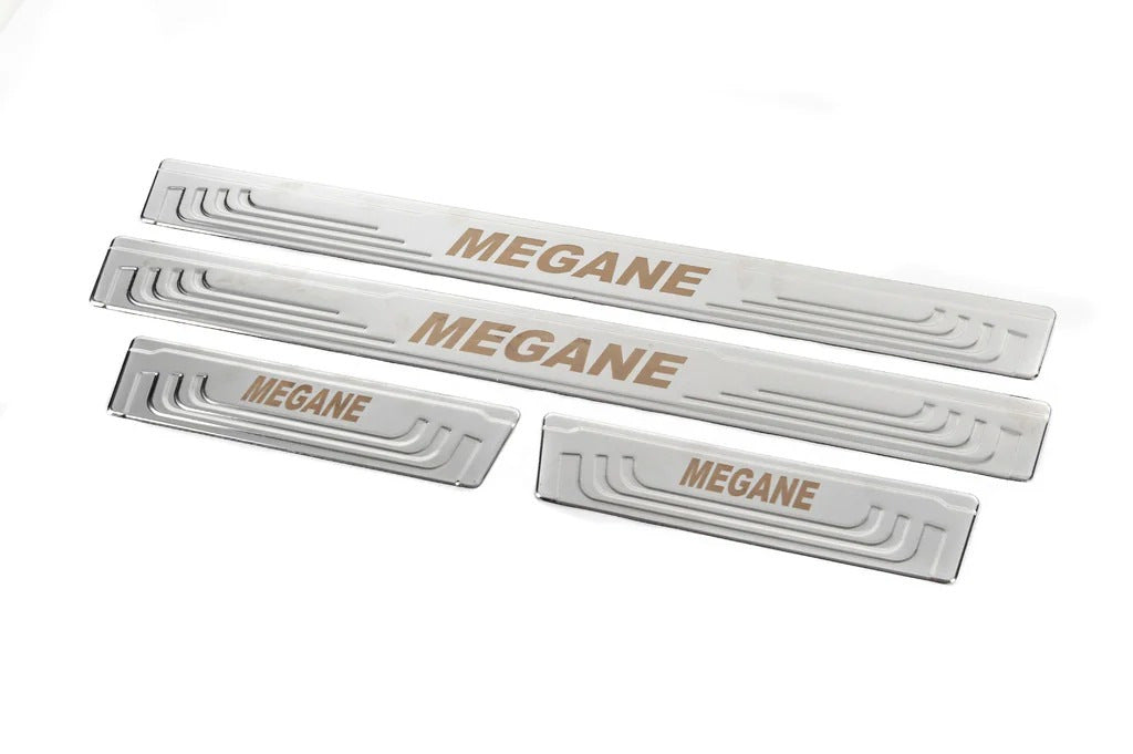Door Sill Protectors V-2 (4 pcs, Stainless Steel) for Renault Megane II 2004-2009 - image 3