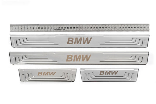 Universal Door Sill Protectors BMW V-2 (4 pcs, Stainless Steel) for BMW - image 1