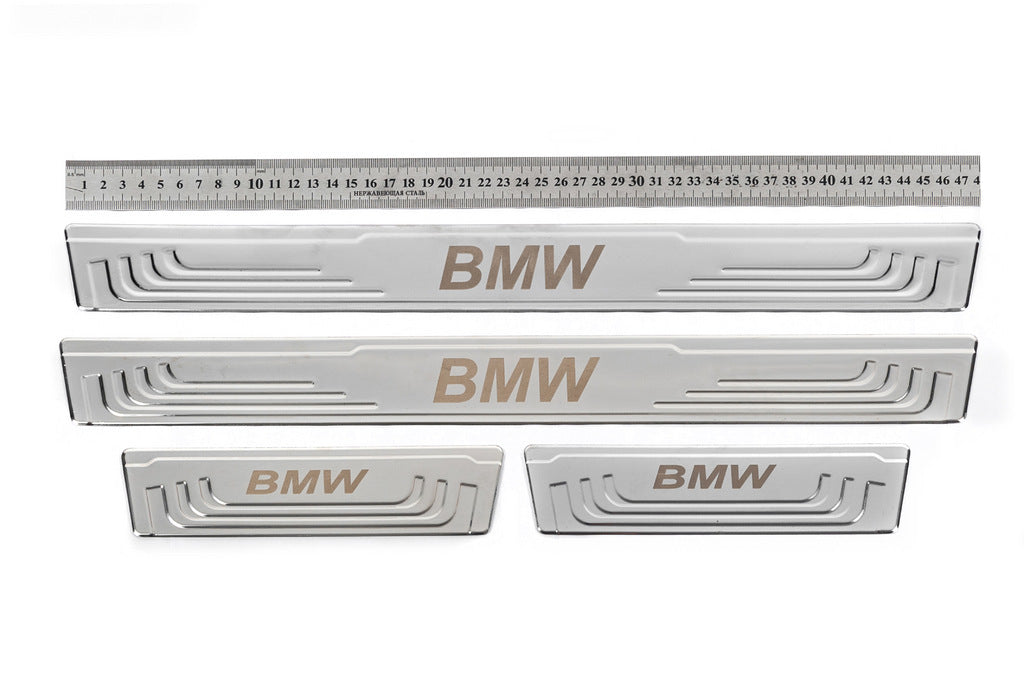 Universal Door Sill Protectors BMW V-2 (4 pcs, Stainless Steel) for BMW - image 1