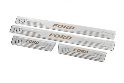 Universal door sill plates Ford V-2 (4 pcs., stainless steel) for Ford - image 3