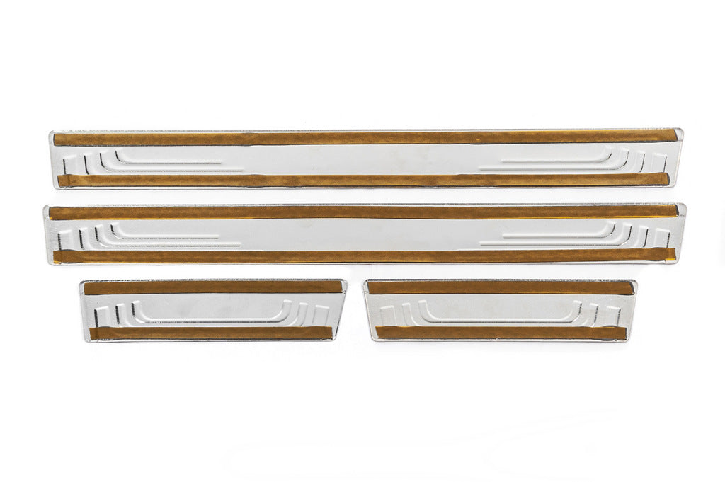 Universal door sill plates Ford V-2 (4 pcs., stainless steel) for Ford - image 4