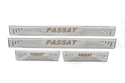 Door Sill Protectors V-2 (4 pcs, Stainless Steel) for Volkswagen Passat B6 2006-2012 - image 2