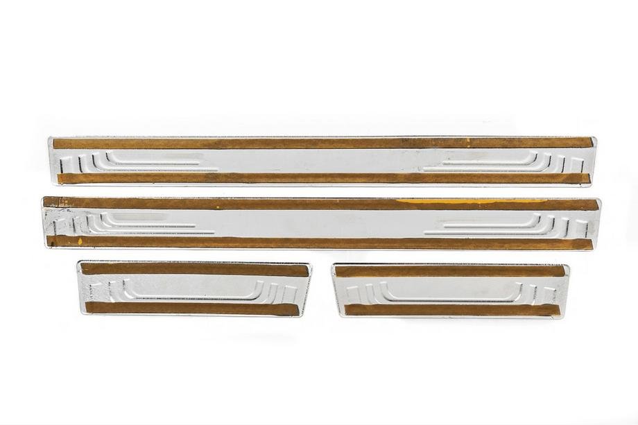Door Sill Protectors V-2 (4 pcs, Stainless Steel) for Volkswagen Passat B4 1993-1996 - image 4