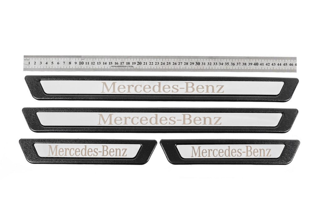 Universal Door Sill Protectors Mercedes V-3 (4 pcs, Stainless Steel) for Mercedes - image 1