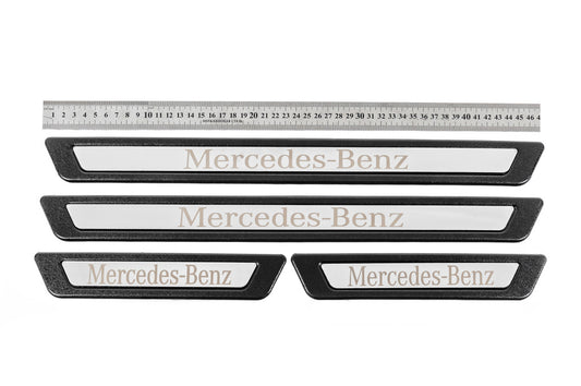 Universal Door Sill Protectors Mercedes V-3 (4 pcs, Stainless Steel) for Mercedes - image 1