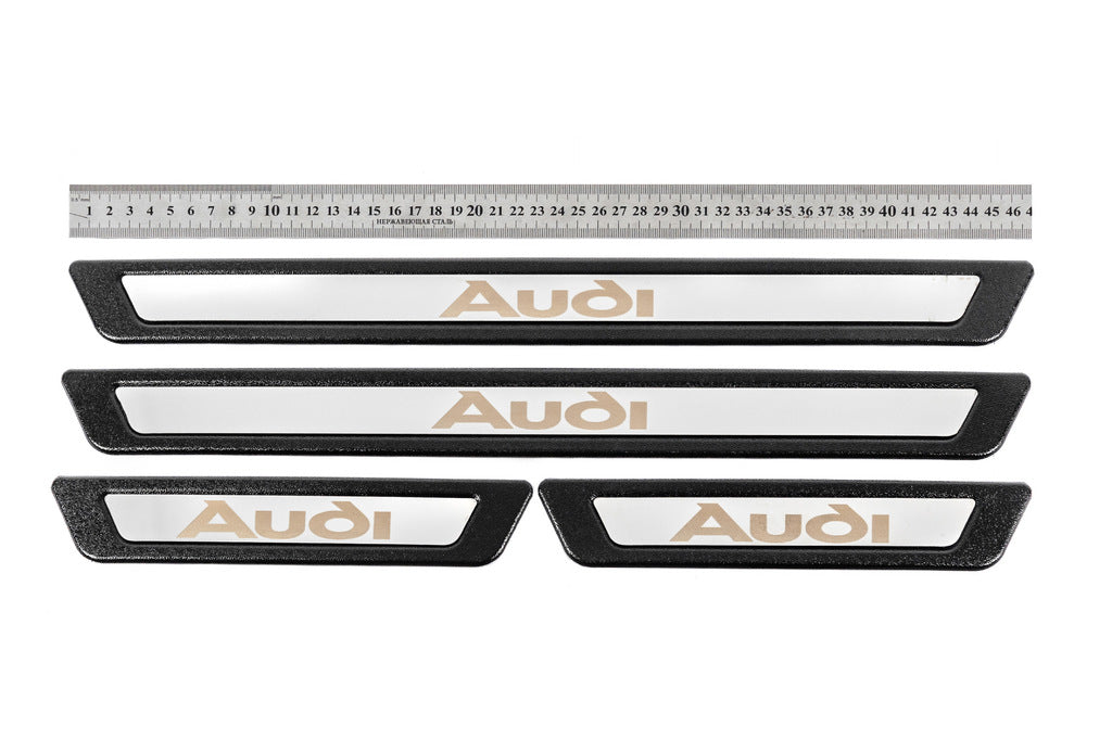 Universal Door Sill Protectors Audi V-3 (4 pcs, Stainless Steel) for Audi - image 1