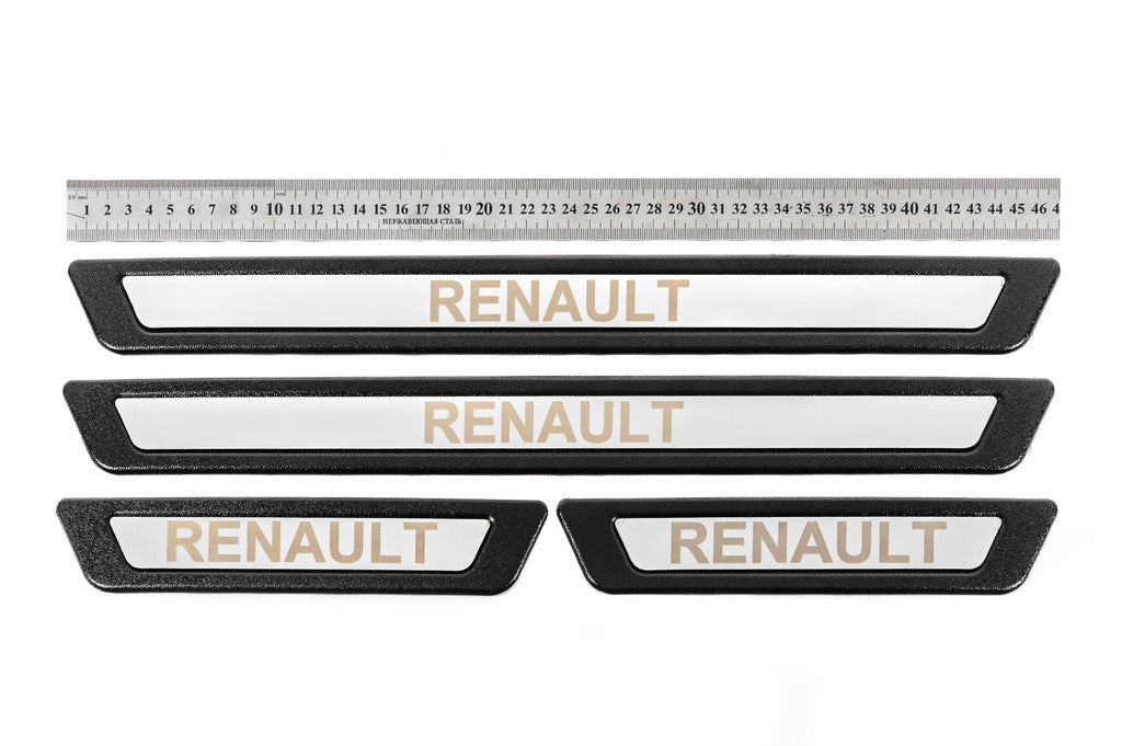 Universal Door Sill Protectors Renault V-3 (4 pcs, Stainless Steel) for Renault - image 1