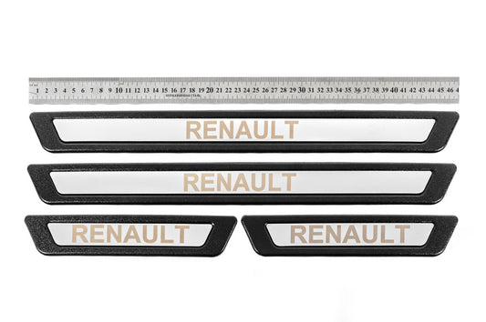 Universal Door Sill Protectors Renault V-3 (4 pcs, Stainless Steel) for Renault - image 1