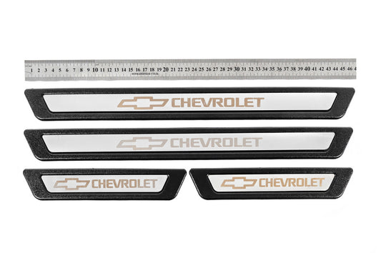 Universal Door Sill Protectors Chevrolet V-3 (4 pcs, Stainless Steel) for Chevrolet - image 1