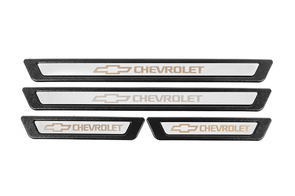 Universal Door Sill Protectors Chevrolet V-3 (4 pcs, Stainless Steel) for Chevrolet - image 2