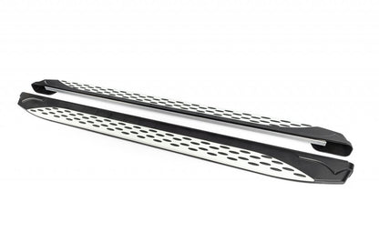 Side sills Shining V1 (2 pcs., Aluminum) for Nissan Qashqai 2010-2014 - image 1