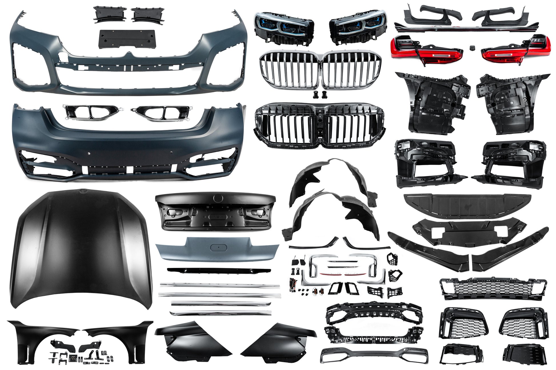 Facelift Kit to G12 M760 (with trunk lid and rear fender replacement) for BMW 7 Series F01/F02 2008-2015 - image 134