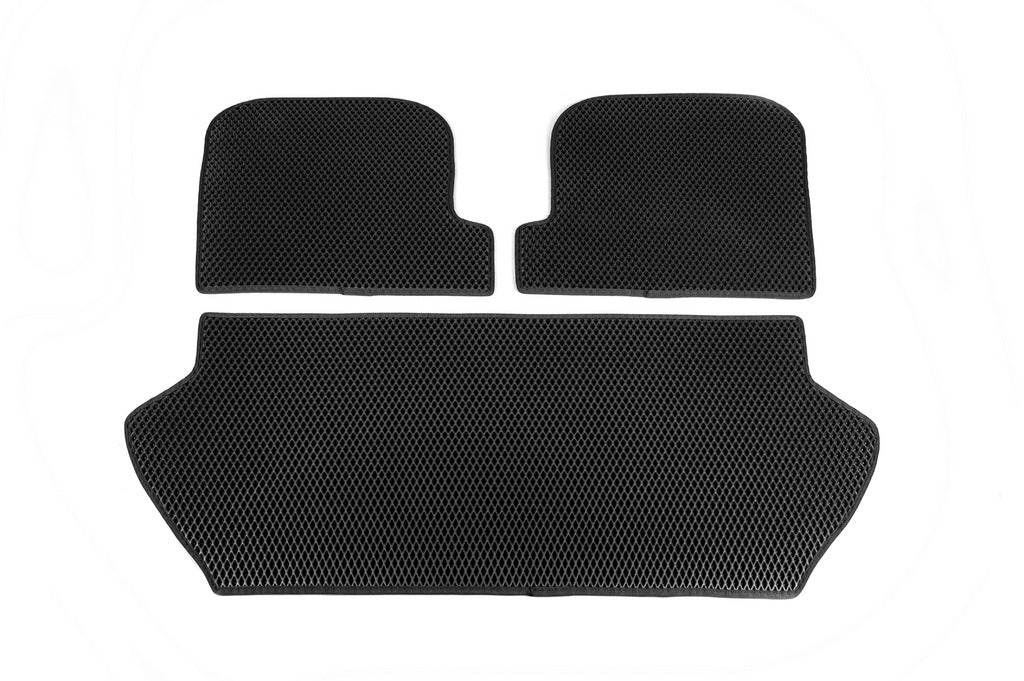 Trunk mat with 3 parts (EVA, black) for Volvo XC90 2002-2014 - Reelken Auto