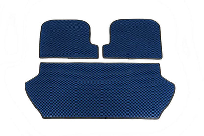 Trunk mat from 3 parts (EVA, Blue) for Volvo XC90 2002-2014 - Reelken Auto