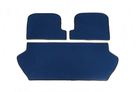Trunk mat from 3 parts (EVA, Blue) for Volvo XC90 2002-2014 - Reelken Auto