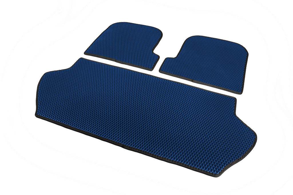 Trunk mat from 3 parts (EVA, Blue) for Volvo XC90 2002-2014 - Reelken Auto