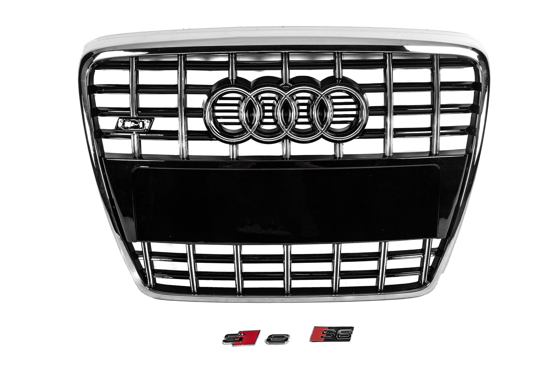 S-style front grille (black with chrome) for Audi A6 C6 2004-2011 - image 3