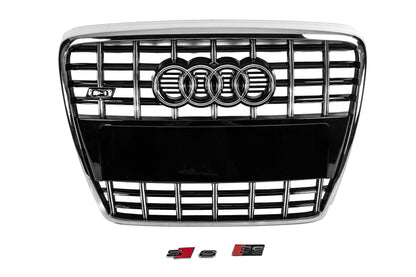 Front Grille S-Style (black with chrome) for Audi A6 C6 2004-2011 - image 3