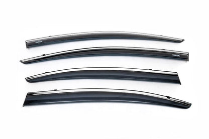 Window vents with chrome (4 PCs, Niken) for Honda Civic Sedan IX 2011-2016 - Reelken Auto