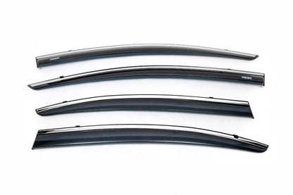 Window deflectors with chrome trim (4 pcs, Niken) for Honda Civic Sedan IX 2011-2016 - image 2