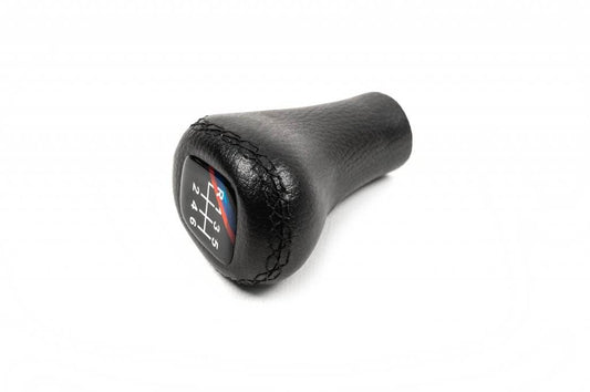 Gear knob V3-6st (leatherette, black smooth) for BMW 5 series E-34 1988-1995 - Reelken Auto