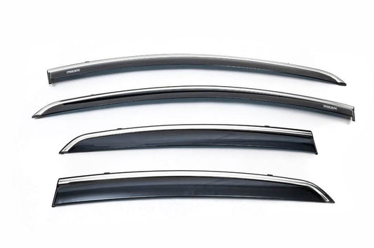 Window vents with chrome (4 PCs, Niken) for Fiat Linea 2006-2018 - Reelken Auto