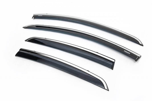 Window vents with chrome (4 PCs, Niken) for Fiat Linea 2006-2018 - Reelken Auto