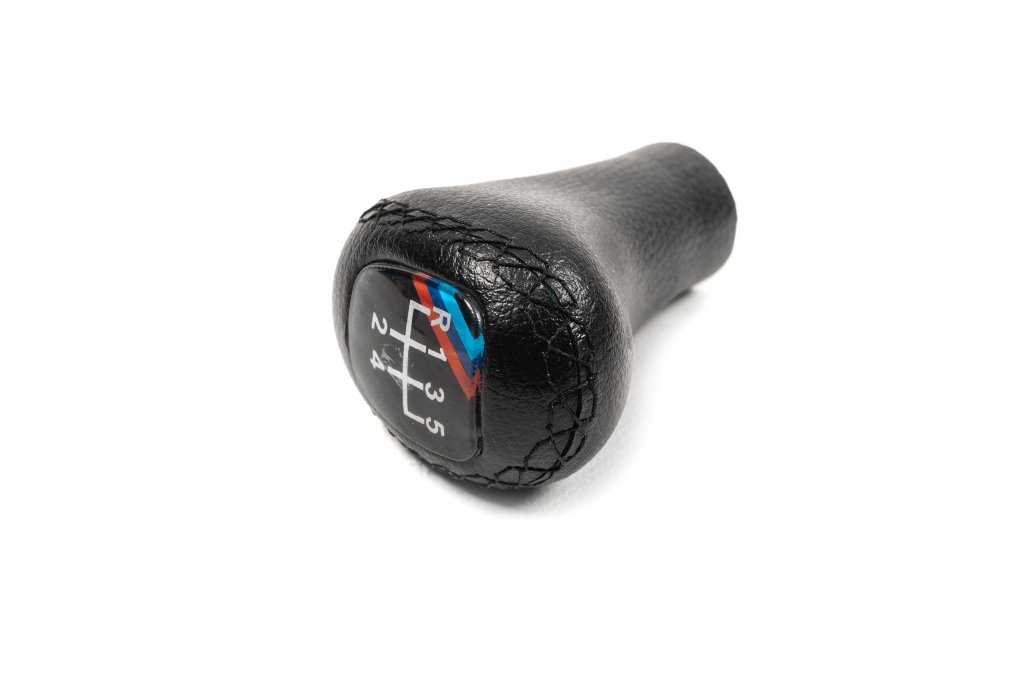 Gear Shift Knob V3-5 Speed (leatherette, black smooth) for BMW 5 Series E34 1988-1995 - image 1