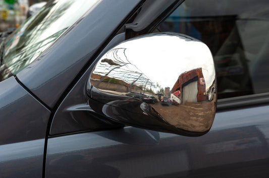 Lining the mirrors (2 piece, stainless steel) for Toyota Land Cruiser Prado 120 - image 1