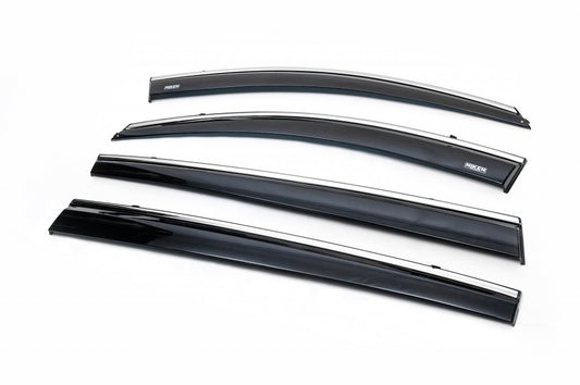 Window deflectors with chrome trim (4 pcs, Niken) for Kia Sportage 2010-2015 - image 2
