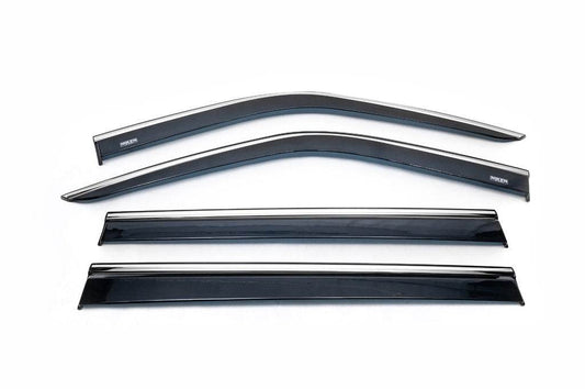 Window vents with chrome (4 PCs, Niken) for Fiat Doblo II 2010-2022 - Reelken Auto